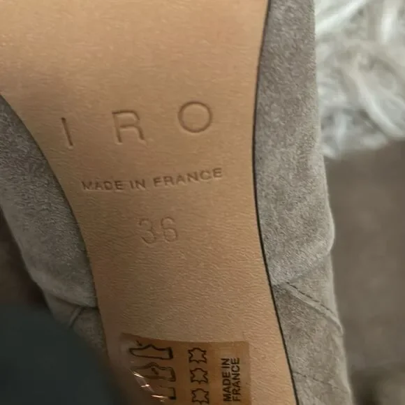 NIB IRO Cidravol Ruffle-Trim Suede Slouchy Knee-High Boots in Taupe $760 size 36 - Picture 14 of 14